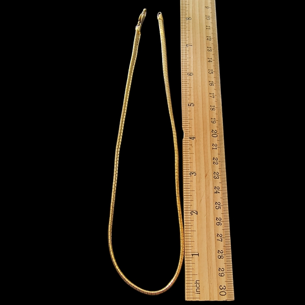 Milor Italy Gold Vermeil Over Sterling Silver Omega Chain Necklace 17 Inches - Picture 5 of 11